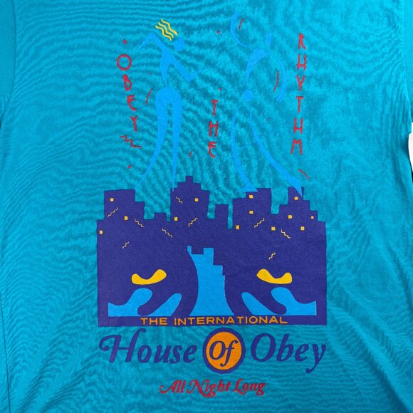 Obey T Shirt Men Small Blue All Night Long Music Tee House Of Rhythm Tee Giant 1 - Picture 6 of 9